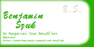 benjamin szuk business card